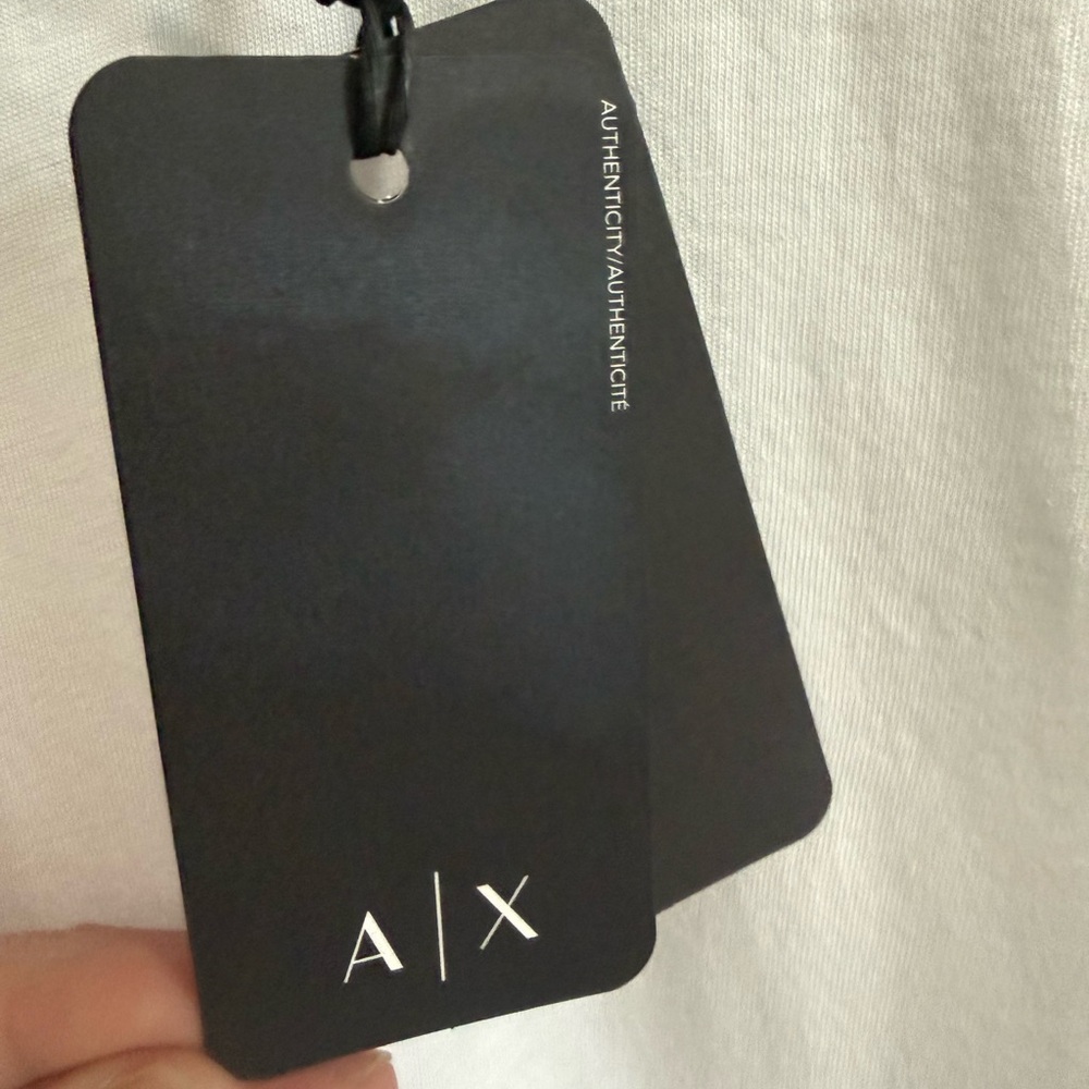 NWT Armani Exchange White T-Shirt with Black AX Logo Medium - Picture 5 of 6